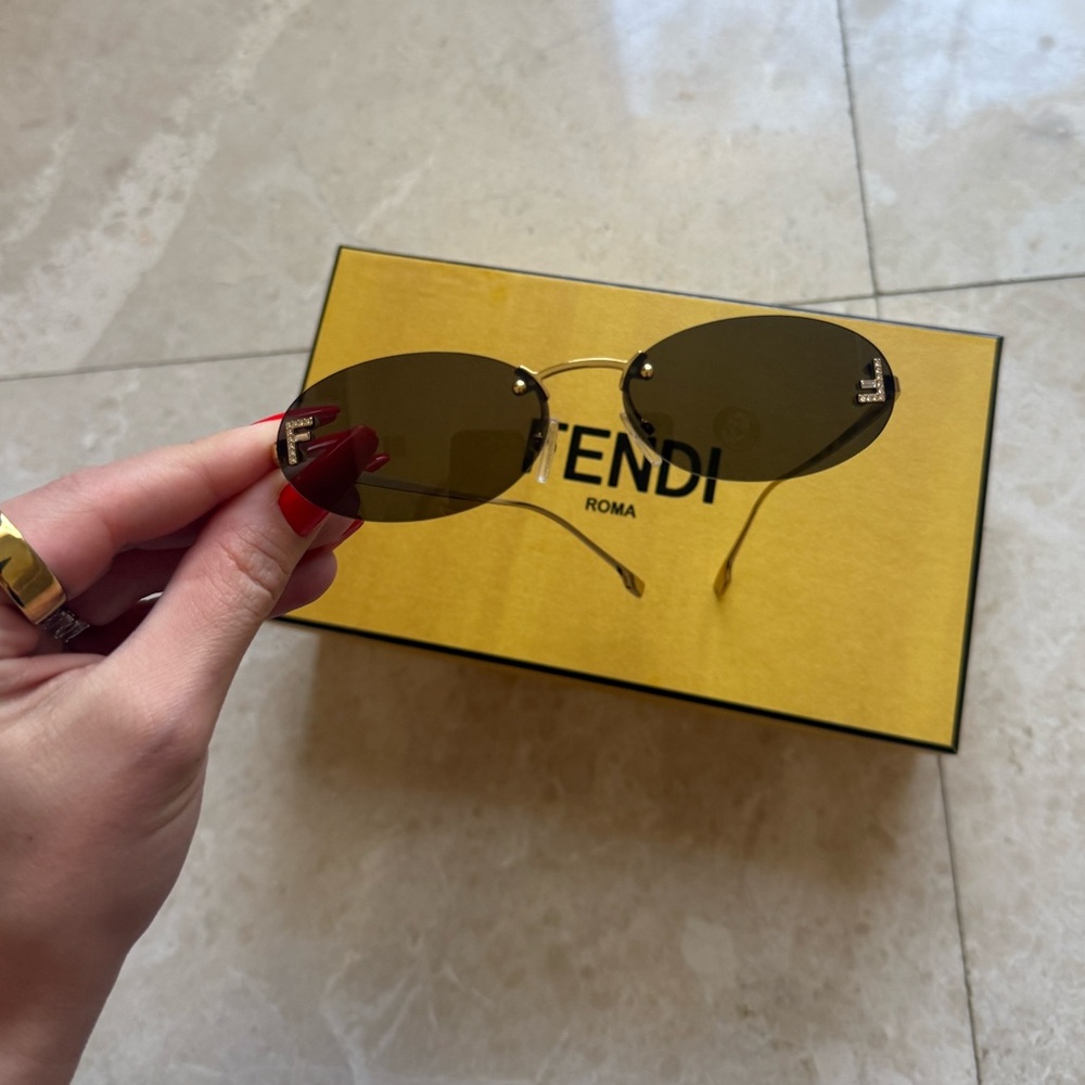 Fendi first crystal oval sunglasses